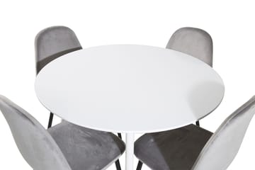 Plaza Matbord Runt med 4 Polar Köksstol - Möbler - Bord & matgrupper - Matgrupper