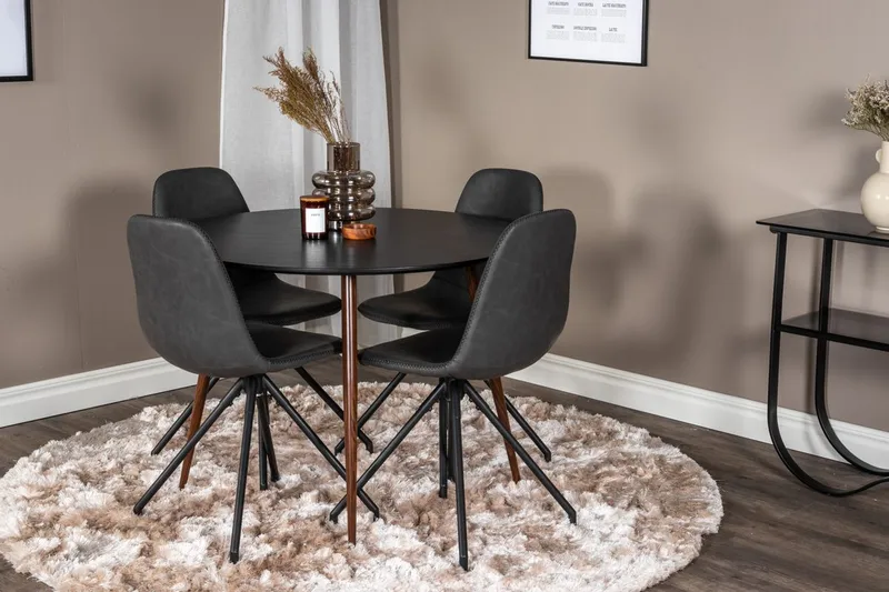 Plaza Matbord Runt med 4 Polar Matstol