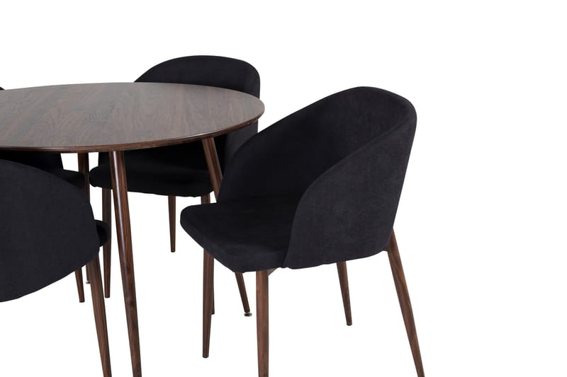 Plaza Matgrupp 100 cm Rund med 4 Arch stolar - Svart - Möbler - Bord & matgrupper - Matgrupper