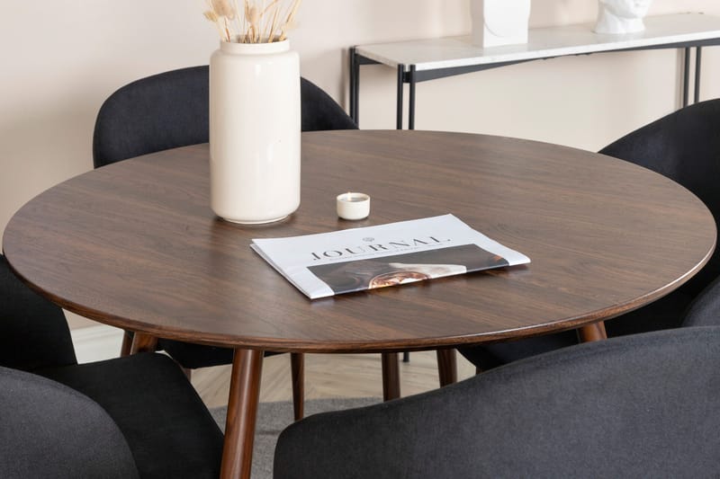 Plaza Matgrupp 100 cm Rund med 4 Arch stolar - Svart - Möbler - Bord & matgrupper - Matgrupper