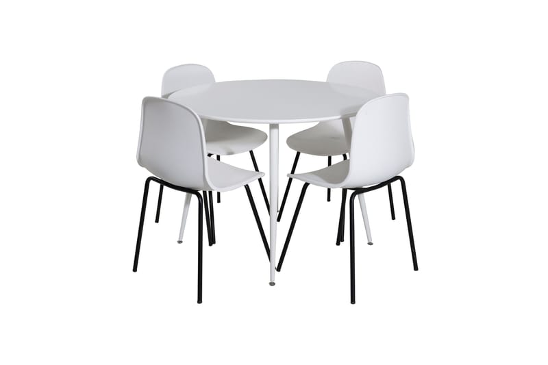 Plaza Matgrupp 100 cm Rund med 4 Arctic stolar, Svart