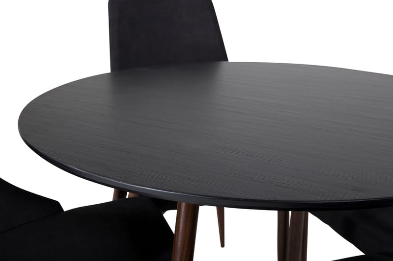 Plaza Matgrupp 100 cm Rund med 4 Leone stolar - Svart - Möbler - Bord & matgrupper - Matgrupper