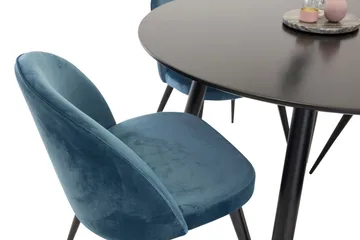 Plaza Matgrupp 100 cm Rund med 4 Velvet stolar - Möbler - Bord & matgrupper - Matgrupper