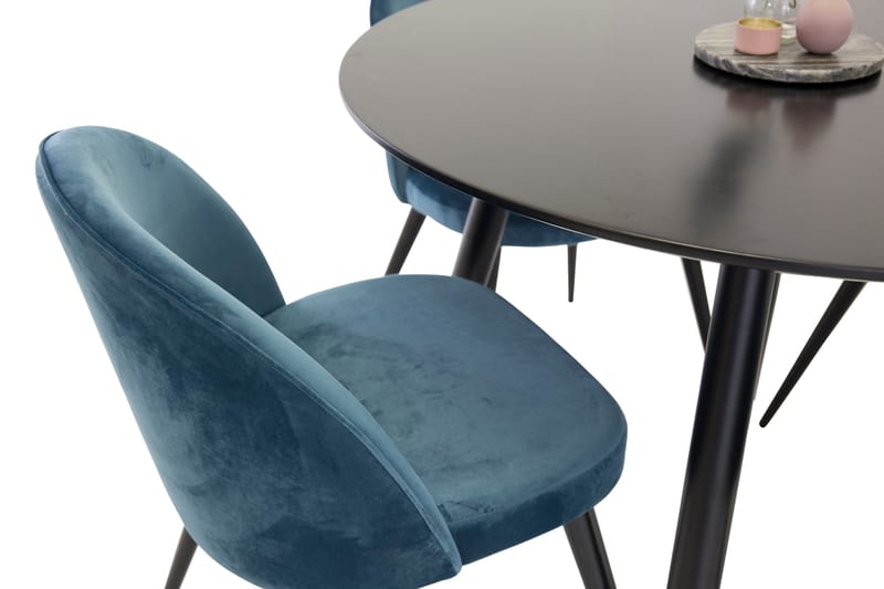 Plaza Matgrupp 100 cm Rund med 4 Velvet stolar - Möbler - Bord & matgrupper - Matgrupper