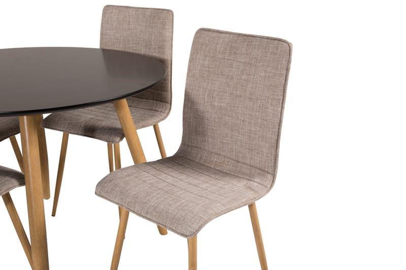 Plaza Matgrupp 100 cm Rund med 4 Windu Lyx stolar - Ljusgrå - Möbler - Bord & matgrupper - Matgrupper