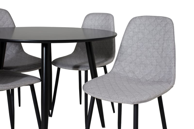 Plaza Matgrupp 100 cm Rund med 4 Polar stolar - Svart - Möbler - Bord & matgrupper - Matgrupper