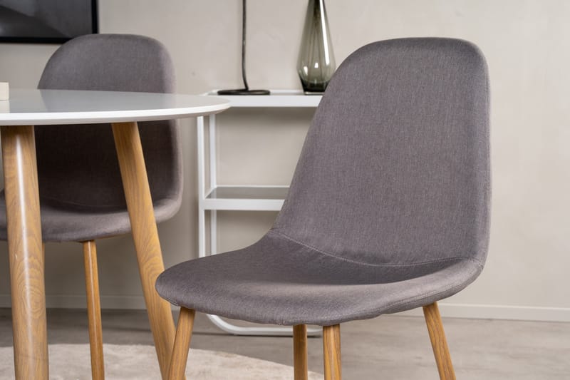 Plaza Matgrupp 100 cm Rund med 4 Polar stolar - Natur - Möbler - Bord & matgrupper - Matgrupper