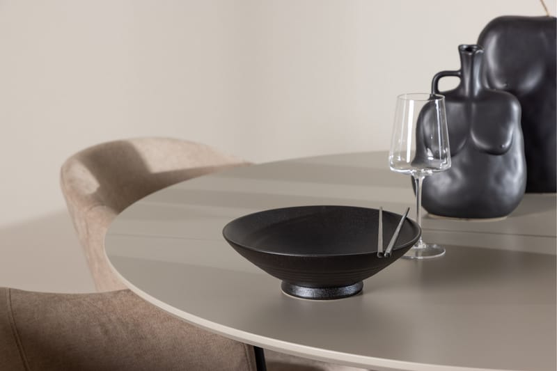 Plaza Matgrupp 120 cm Rund med 4 Evelina stolar - Beige/Beige - Möbler - Bord & matgrupper - Matgrupper