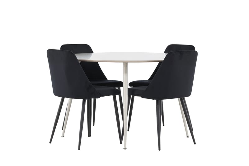 Plaza Matgrupp 120 cm Rund med 4 Night stolar - Beige/Svart - Möbler - Bord & matgrupper - Matgrupper