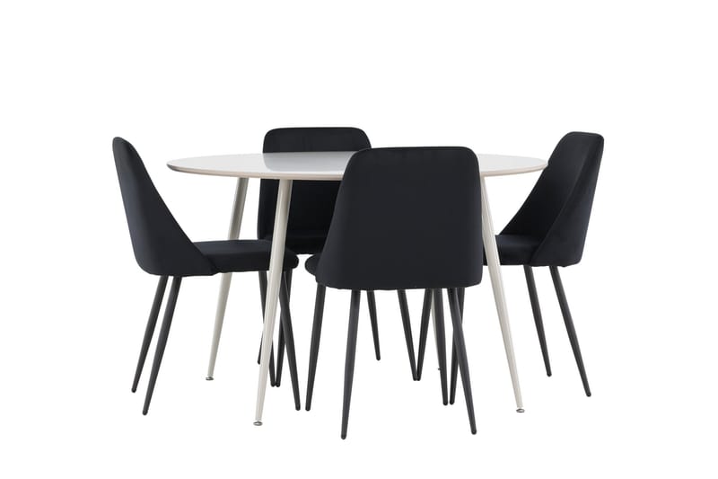 Plaza Matgrupp 120 cm Rund med 4 Night stolar - Beige/Svart - Möbler - Bord & matgrupper - Matgrupper