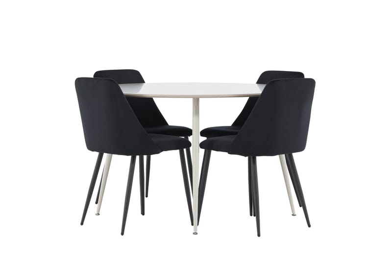Plaza Matgrupp 120 cm Rund med 4 Night stolar - Beige/Svart - Möbler - Bord & matgrupper - Matgrupper