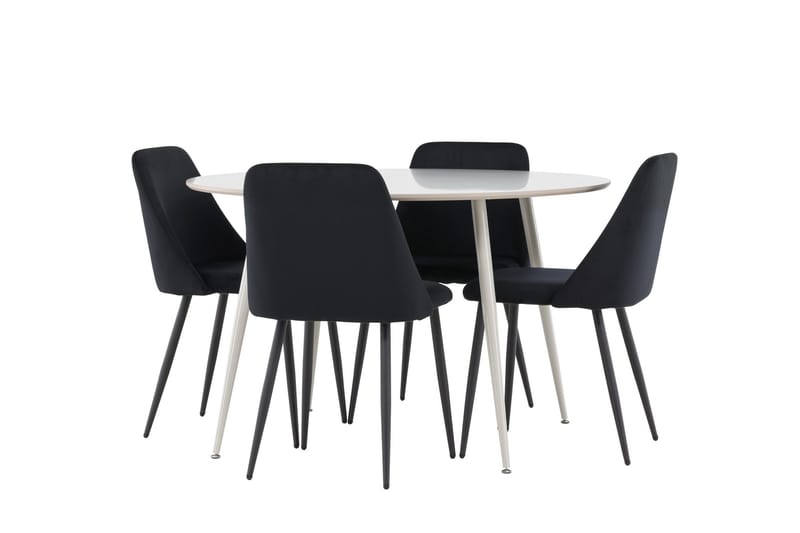Plaza Matgrupp 120 cm Rund med 4 Night stolar - Beige/Svart - Möbler - Bord & matgrupper - Matgrupper