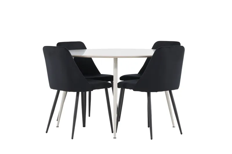 Plaza Matgrupp 120 cm Rund med 4 Night stolar - Beige/Svart - Möbler - Bord & matgrupper - Matgrupper