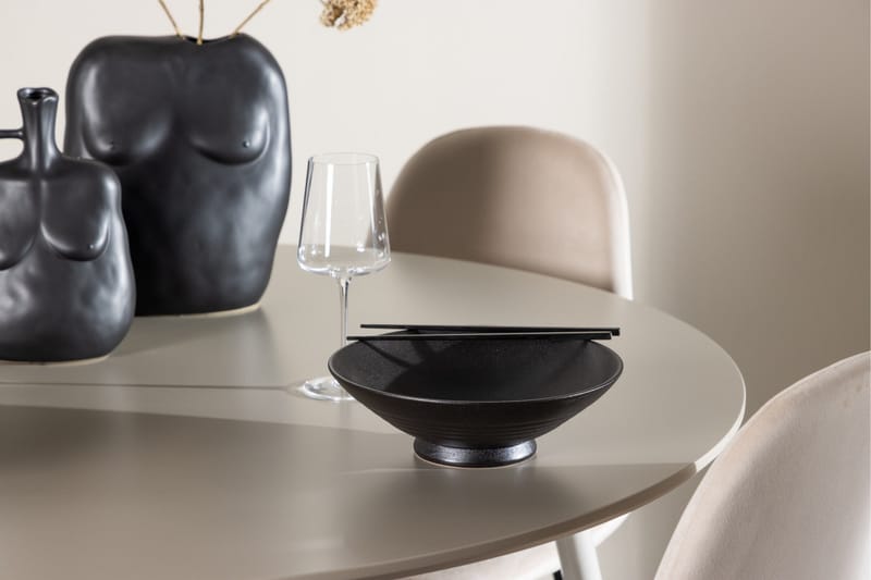 Plaza Matgrupp 120 cm Rund med 4 Polar stolar - Beige/Beige - Möbler - Bord & matgrupper - Matgrupper