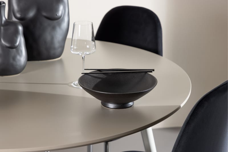Plaza Matgrupp 120 cm Rund med 4 Polar stolar - Beige/Svart - Möbler - Bord & matgrupper - Matgrupper