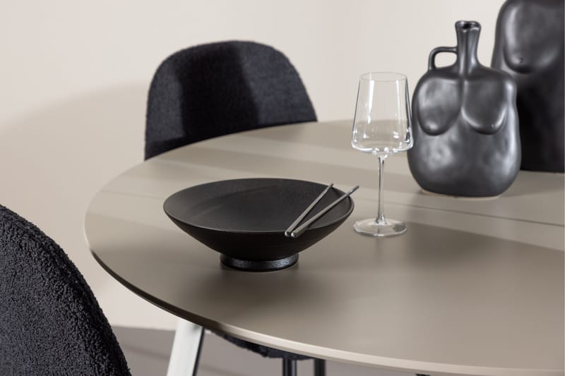 Plaza Matgrupp 120 cm Rund med 4 Polar stolar - Beige/Svart - Möbler - Bord & matgrupper - Matgrupper