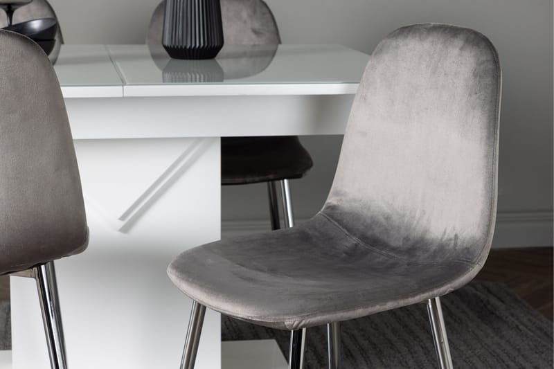 Pluto Matgrupp 120 cm Rektangulär med 4 Eva stolar - Ljusgrå - Möbler - Bord & matgrupper - Matgrupper