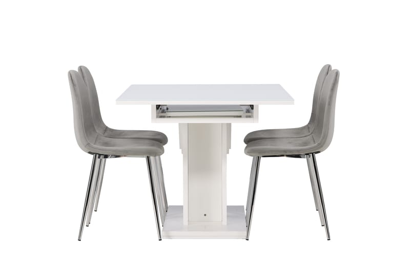 Pluto Matgrupp 120 cm Rektangulär med 4 Eva stolar - Ljusgrå - Möbler - Bord & matgrupper - Matgrupper