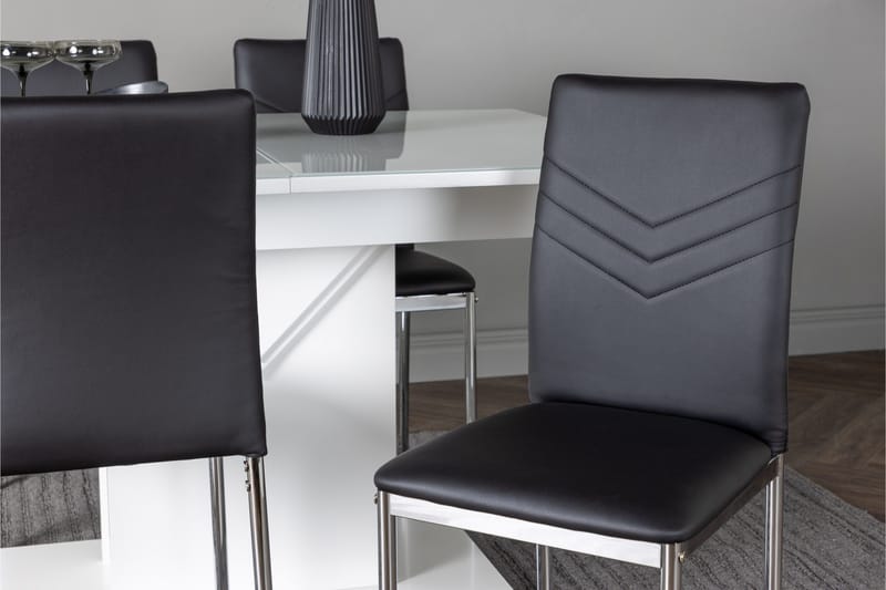 Pluto Matgrupp 120 cm Rektangulär med 4 Lily stolar - Svart - Möbler - Bord & matgrupper - Matgrupper