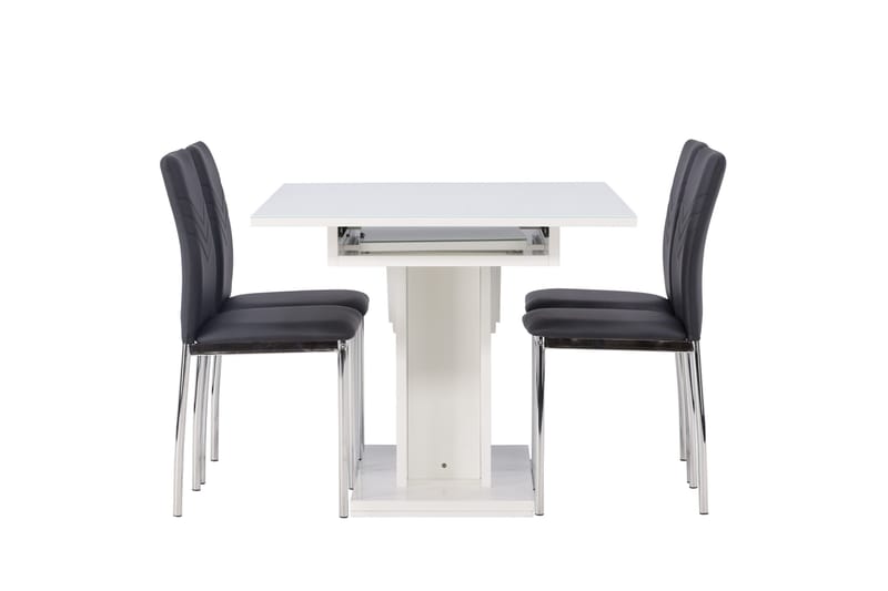 Pluto Matgrupp 120 cm Rektangulär med 4 Lily stolar - Svart - Möbler - Bord & matgrupper - Matgrupper
