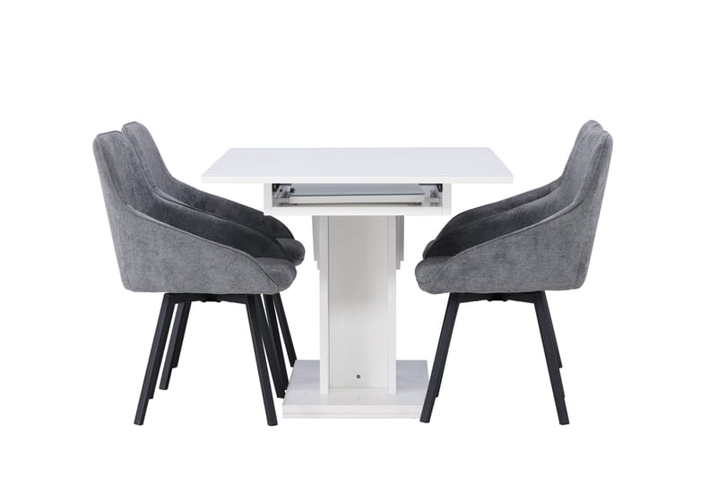 Pluto Matgrupp 120 cm Rektangulär med 4 Rosie stolar - Grå - Möbler - Bord & matgrupper - Matgrupper