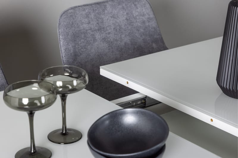 Pluto Matgrupp 120 cm Rektangulär med 4 Rosie stolar - Grå - Möbler - Bord & matgrupper - Matgrupper