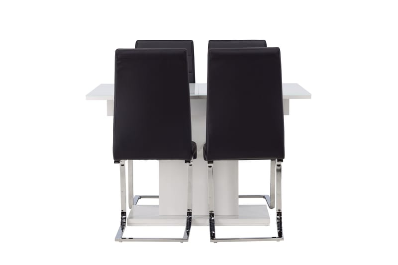 Pluto Matgrupp 120 cm Rektangulär med 4 Tempo stolar, Svart