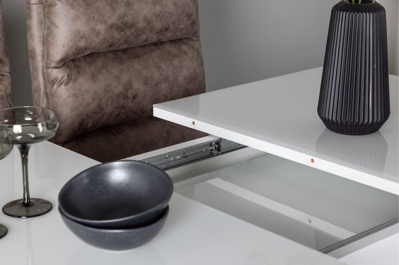 Pluto Matgrupp 120 cm Rektangulär med 4 Zizo stolar - Brun - Möbler - Bord & matgrupper - Matgrupper