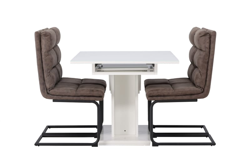 Pluto Matgrupp 120 cm Rektangulär med 4 Zizo stolar - Brun - Möbler - Bord & matgrupper - Matgrupper