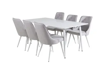 Polar Matbord 180 cm med 6 Velvet Deluxe Matstol - Möbler - Bord & matgrupper - Matgrupper