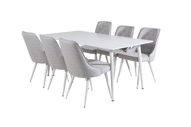 Polar Matbord 180 cm med 6 Velvet Deluxe Matstol - Möbler - Bord & matgrupper - Matgrupper