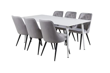 Polar Matbord 180 cm med 6 Velvet Deluxe Sammetstol - Möbler - Bord & matgrupper - Matgrupper