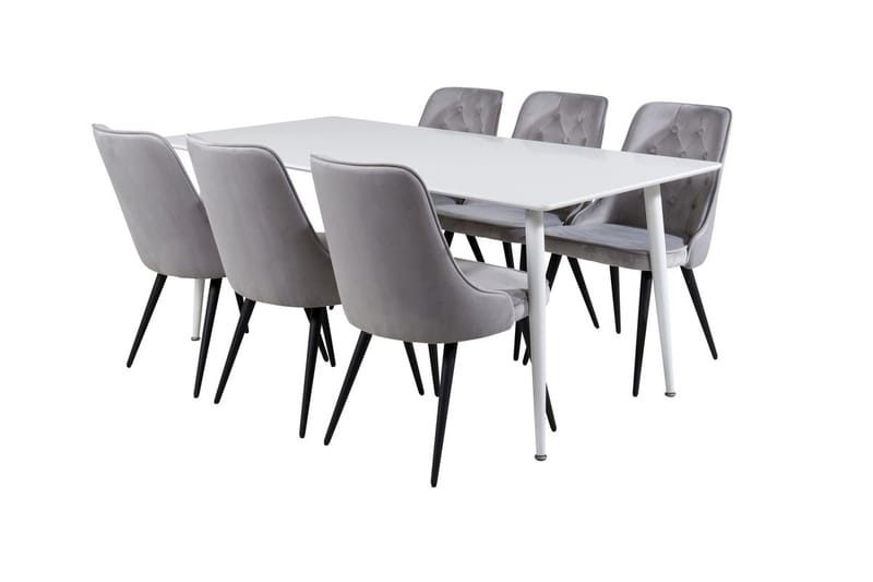 Polar Matbord 180 cm med 6 Velvet Deluxe Sammetstol - Möbler - Bord & matgrupper - Matgrupper