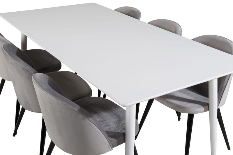 Polar Matbord 180 cm med 6 Velvet Köksstol Sammet - Möbler - Bord & matgrupper - Matgrupper