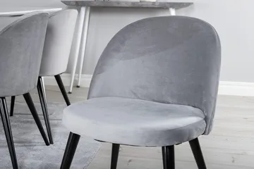Polar Matbord 180 cm med 6 Velvet Köksstol Sammet - Möbler - Bord & matgrupper - Matgrupper