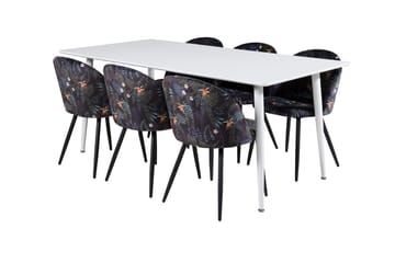 Polar Matbord 180 cm med 6 Velvet Matstol - Möbler - Bord & matgrupper - Matgrupper