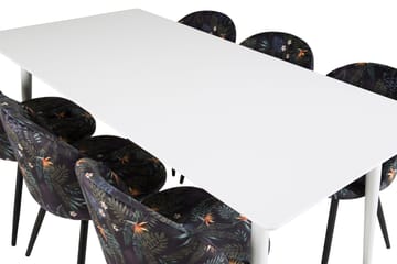 Polar Matbord 180 cm med 6 Velvet Matstol - Möbler - Bord & matgrupper - Matgrupper