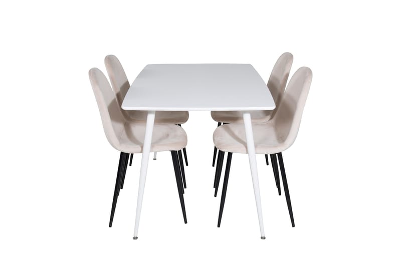 Polar Matgrupp 120 cm Rektangulär med 4 Polar stolar, Beige