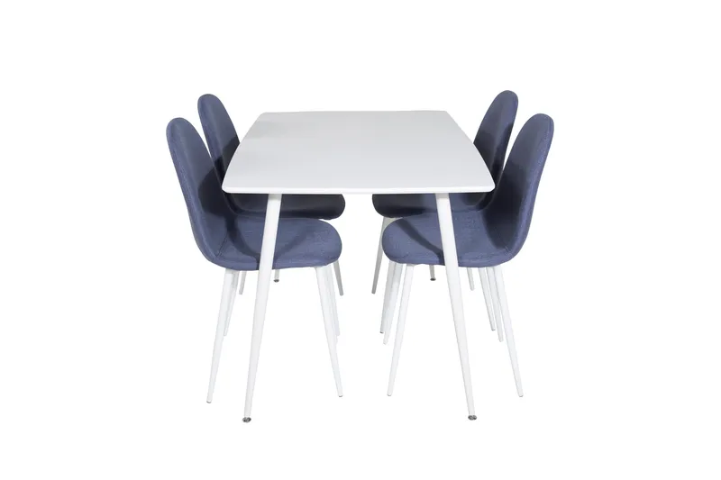 Polar Matgrupp 120 cm Rektangulär med 4 Polar stolar, Blå