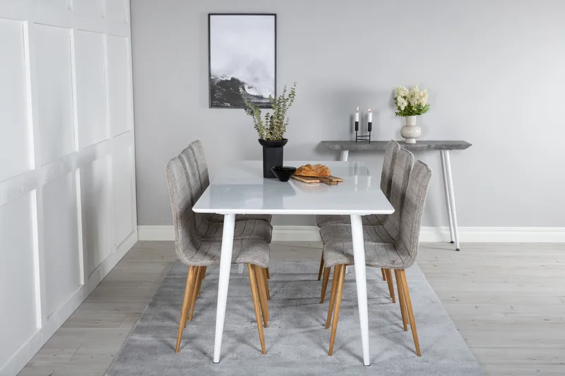 Polar Matgrupp 180 cm Rektangulär med 6 Windu Lyx stolar - Ljusgrå - Möbler - Bord & matgrupper - Matgrupper