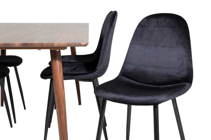 Polar Matgrupp 180 cm Rektangulär med 6 Polar stolar - Svart - Möbler - Bord & matgrupper - Matgrupper