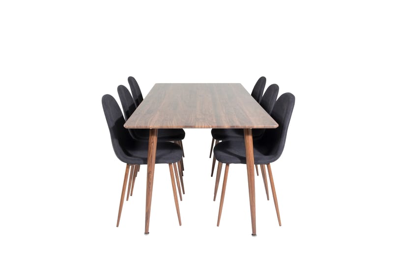 Polar Matgrupp 180 cm Rektangulär med 6 Polar stolar - Svart - Möbler - Bord & matgrupper - Matgrupper