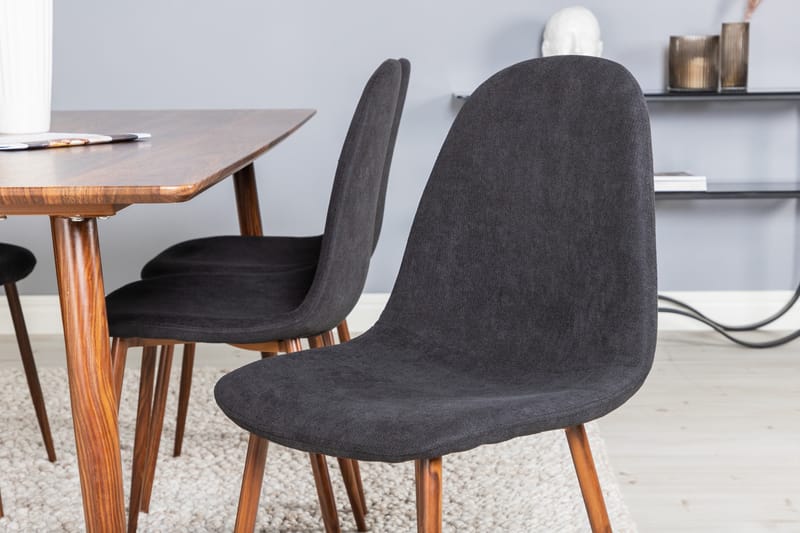 Polar Matgrupp 180 cm Rektangulär med 6 Polar stolar - Svart - Möbler - Bord & matgrupper - Matgrupper