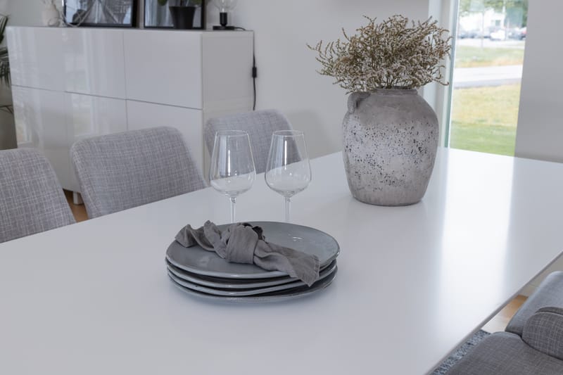 Polar Matgrupp 180 cm Rektangulär med 6 Plaza stolar - Grå - Möbler - Bord & matgrupper - Matgrupper