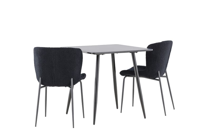 Polar Matgrupp 75 cm Kvadratisk med 2 Modesto stolar - Svart/Svart - Möbler - Bord & matgrupper - Matgrupper