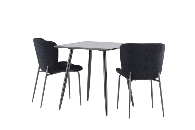 Polar Matgrupp 75 cm Kvadratisk med 2 Modesto stolar - Svart/Svart - Möbler - Bord & matgrupper - Matgrupper