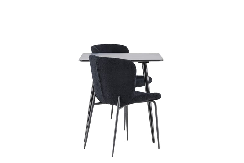 Polar Matgrupp 75 cm Kvadratisk med 2 Modesto stolar - Svart/Svart - Möbler - Bord & matgrupper - Matgrupper