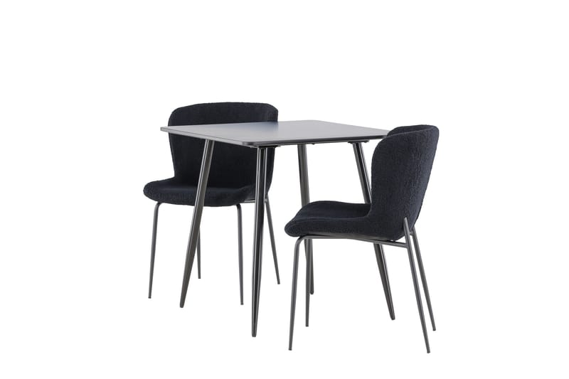 Polar Matgrupp 75 cm Kvadratisk med 2 Modesto stolar - Svart/Svart - Möbler - Bord & matgrupper - Matgrupper