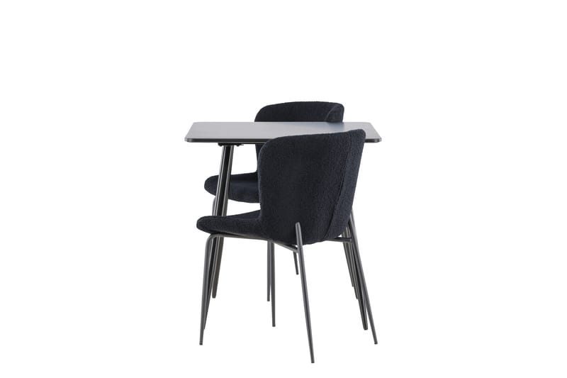 Polar Matgrupp 75 cm Kvadratisk med 2 Modesto stolar - Svart/Svart - Möbler - Bord & matgrupper - Matgrupper