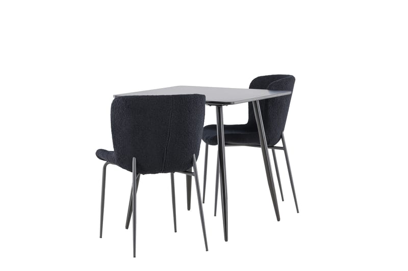 Polar Matgrupp 75 cm Kvadratisk med 2 Modesto stolar - Svart/Svart - Möbler - Bord & matgrupper - Matgrupper